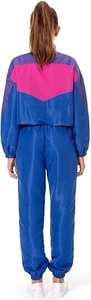 Y2K Tracksuit Set Color Blocking <b>Jacket</b> Pants <b>Short</b> <b>Sleeve</b> Stand Collar Drawstring Closure Lightweight Polyester Quick Dry - Product Image 5