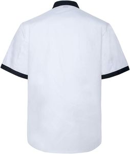 Uniformes de chef personnalisés unisexes en polyester et mousseline, fermeture à boutons, vêtements de travail professionnels pour restaurant, chemise à manches courtes - Product Image 5