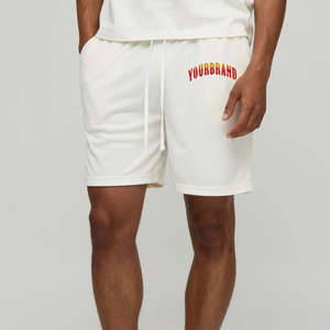 100%Polyester Casual Sports Men's Shorts Outdoor Running Training Short Pants Elastic Waist Gym Fitness Shorts for Men - Product Image 1