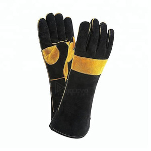 Gants de soudage en cuir souple personnalisés, résistants à la chaleur, gants de travail de sécurité robustes avec protection longue manchette, vente en gros - Product Image 2