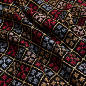 Velvet Embroidered Fabric For Abaya Kaftan Modest Wear Gulf UAE Designer Garment Textile Export Quality <b>Material</b> For Fashion Hub - Product Image 4