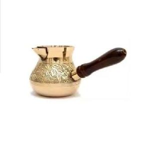 Cafetera Turca Clásica de Cobre Liso, Minimalista, para Estufa, Cezve, Briki, Calentador de Leche con Mango de Madera - Product Image 4