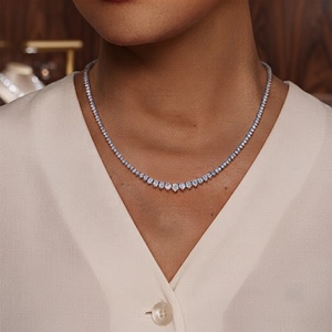 Collar Riviera de 7 CT con Diamantes Cultivados en Laboratorio, Oro Sólido de 14K, Corte Brillante, Regalo de Aniversario o Boda, Joyería Fina de Lujo - Product Image 5