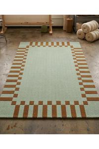 Export Quality Geometric Wool Handmade <b>Thick</b> Area Rug Rectangle Medium Pile Non Slip Rubber Backing Living Room Decor - Product Image 2