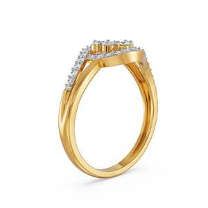Bague de fiançailles ronde en moissanite avec pavé incurvé, plaqué or/argent/or rose, bijoux élégants pour mariée et fête de mariage - Product Image 4