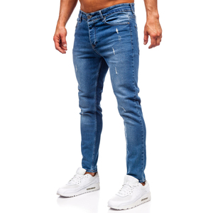 Pantalon en jean pour homme, coupe droite classique et tissu robuste, idéal pour les tenues décontractées, les uniformes de travail et les tenues quotidiennes. - Product Image 2