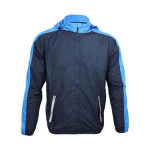 Veste d'extérieur décontractée en toile à prix abordable, épaisse, réversible, respirante, imperméable, coupe-vent, à capuche, séchage rapide, pour la course, bleue - Product Image 4