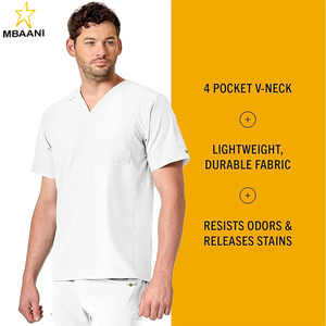 Uniformes Médicos para Hombre, Conjunto de Uniformes Médicos con Cuello en V de Corte Moderno - Product Image 3