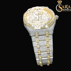 Nueva llegada de lujo azul de negocios reloj Impresionante cristal analógico Dial Moissanite diamante Estilo libre cuadrado 18mm Edición Limitada - Product Image 1