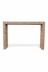 Table console de luxe en os incrusté, surface à motifs artisanale, meuble élégant pour entrée, décoration sophistiquée pour espace de vie C - Product Image 2
