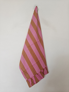 Striped Pink Brown Cotton Woven Rectangle Decorative <b>Kitchen</b> <b>Towel</b> Dish Cloth - Product Image 3