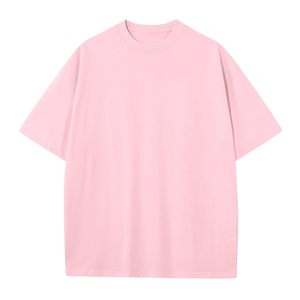 Camiseta de Algodón Rosa Extra Grande para Hombre, Manga Corta, Cuello Redondo, Informal, Color Sólido, Diseño Liso - Product Image 1
