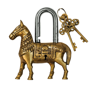 Candado de Latón con Forma de Caballo, Candado Decorativo con Diseño de Animal, Candado de Metal con Estilo Ecuestre Clásico para Decoración del Hogar - Product Image 5