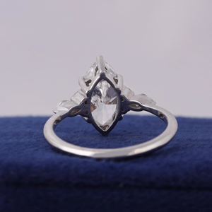 Marquise Cut Diamond Engagement Ring White Gold Prong Setting Classic Women's Fine Jewelry - Product Image 3