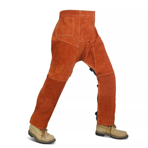 Pantalon de soudeur en cuir de vachette industriel, protection contre le feu, anti-chaleur, ignifuge, antistatique, anti-coupure, résistance à la chaleur 500-1000°C - Product Image 3