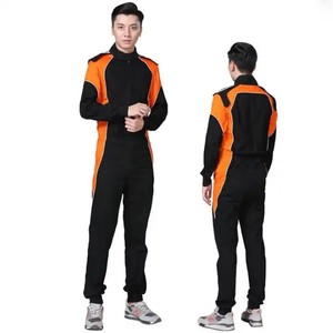 Traje de Carreras de Manga Larga para Hombre, Bloques de Color Negro y Naranja, Transpirable, de Secado Rápido, Impermeable, Poliéster/Nailon, para Todas las Estaciones, Uso Adulto - Product Image 2