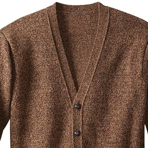 Women's <b>Brown</b> Knitted 100% Cotton Breathable <b>Cardigan</b> Long Sleeve V Neck Casual Solid Color Contrast Color Button Front Autumn - Product Image 5