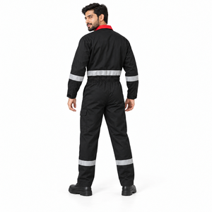 Combinaison de travail ignifuge avec logo personnalisé pour les opérateurs de centrales et le personnel des services publics, uniforme industriel 100% coton, multi-poches - Product Image 3