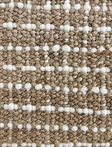 Tapis en jute et laine fait main, tapis d'appoint bohème en fibres naturelles, tapis texturé à franges, tapis de sol rustique style ferme, tapis neutre tissé à la main - Product Image 2