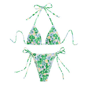 Ensemble de bikini pour femmes avec logo personnalisé, maillot de bain deux pièces, vêtements de plage sexy, fabricant et fournisseur OEM - Product Image 1