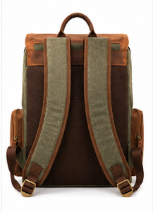 Modern Canvas Leather Laptop <b>Backpack</b> Large Capacity Eco-Friendly <b>College</b> Travel School Business <b>Backpack</b> Multi Pocket Design - Product Image 4