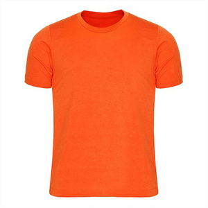 Men's Orange Short Sleeve O-Neck T-<b>Shirt</b> Regular Fit Solid Pattern Casual <b>100</b>% <b>Polyester</b> Breathable Quick Dry Knitted - Product Image 6