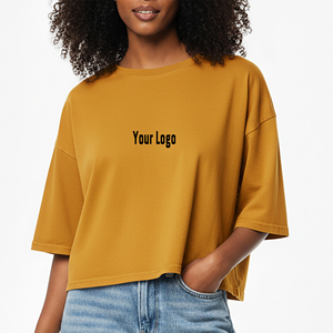 T-shirt en coton pour femme 220 GSM 100 % écologique respirant coupe classique avec logo imprimé personnalisé appliqué tee-shirt d'été OEM ODM vente en gros - Product Image 6
