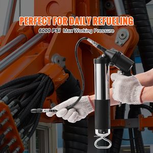 Pistola per ingrassaggio ad aria compressa in acciaio da 6000 PSI, capacità 14 OZ/400 CC, con tubo flessibile da 18,5 pollici e 1 colore nero - Product Image 2
