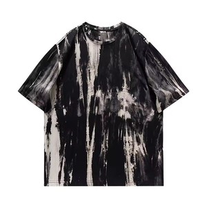 Conjunto Casual de Verano para Hombre con Estampado Tie Dye, Camiseta de Manga Corta con Pantalones Cortos con Cordón, Estilo Cuello Redondo de Algodón Transpirable - Product Image 5