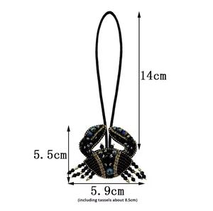 Porte-clés en strass vintage fait main, couleur blanche méduse, avec breloque de poignet lettre initiale alphabet multicolore, style bling pour fête - Product Image 5