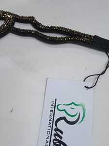Diadema para Caballo de Cristal Hecha a Mano Rub International - Colección de +25 Colores - Cuero Brillante - Accesorios Ecuestres Curvos con Pedrería - Modelo 7860B - Product Image 4