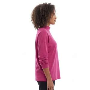 T-shirts décontractés à col haut pour femmes, style oversize, 100% coton, jersey tricoté, coupe ample, style sportif, tee-shirt de jogging pour femmes - Product Image 4