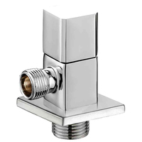 Robinet d'angle en laiton finition chromée, raccord de tuyauterie manuel, taille de port 1/2, filetage mâle/femelle, utilisation pour l'eau, pression 2,5 MPa, garantie 3 ans