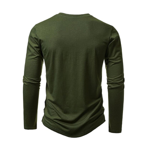 เสื้อยืดแขนยาวผู้ชายใส่สบาย ผ้าฝ้าย 100% ทอแบบไม่ถัก ลายเรียบ นุ่ม สบาย ระบายอากาศได้ดี แห้งเร็ว ปรับแต่งได้ - Product Image 3