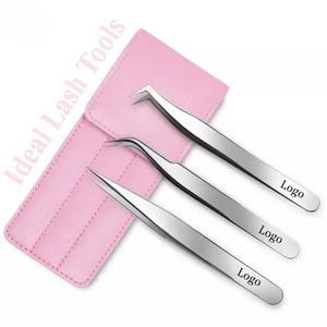 แหนบต่อขนตา Lash Tool ILT24 สแตนเลสสตีล ปลายเรียบ 10 มม. ป้องกันไฟฟ้าสถิตย์ ทนทาน แหนบต่อขนตาแบบวอลุ่ม 45/60/75/90 องศา - Product Image 1