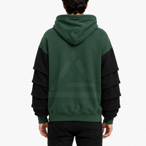 Sudaderas con Capucha Premium para Hombre, Ropa Urbana con Diseño de Mangas Multicapa, Estilo Casual Oversize - Product Image 4