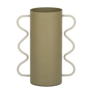 Luxury Wholesale Metal <b>Cylinder</b> <b>Vase</b> with Creative S-Shape Handles | Durable Iron Flower <b>Vase</b> | Modern Living Room Floral <b>Vases</b> - Product Image 1