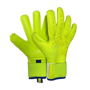 Guantes de Portero de Fútbol Unisex de PU con Dedos Completos, Cierre de Velcro, Transpirables, Antideslizantes, Amarillos - Product Image 1