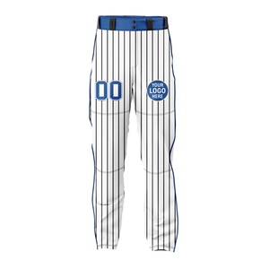 Custom Sublimation Breathable Plus Size Unisex Baseball Uniforms Pant and <b>Shirt</b> Blue Strips <b>Button</b> <b>Half</b> Sleeve Jersey - Product Image 5