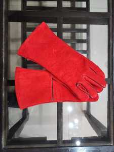 Guantes de Soldadura de Cuero de Primera Calidad, Color Azul, con Puño Blanco Grueso, Resistentes al Calor y a los Cortes - Product Image 3