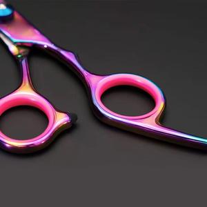 Ciseaux à effiler Morje en acier inoxydable chirurgical 440C à lame arrondie, 28 dents, manche long, pour droitiers, pour salon de coiffure - Product Image 5