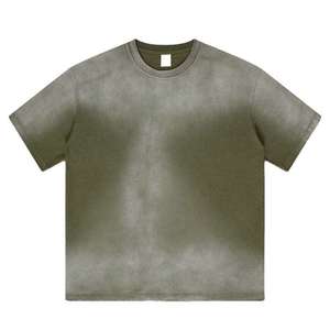 Ensemble de T-shirts en coton surdimensionnés pour hommes True Real Studio, imprimé lettres marron, décontracté, manches courtes, coupe jersey, respirant, col rond - Product Image 4