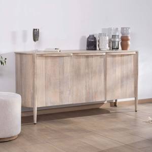 Vandana Crystal Element 3-door <b>sideboard</b>, 175cm, in solid mango wood with rounded sides, Manon - Product Image 1