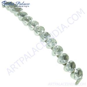 Romantic <b>Gemstone</b> Silver Bangles Elegant <b>Bracelets</b> with Dazzling Stones - Product Image 1