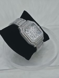 Reloj de Lujo para Hombre, Automático, de Acero Inoxidable, con Esfera Cuadrada Esqueletizada, Cristal Analógico, Resistente al Agua, con Moissanita - Product Image 2
