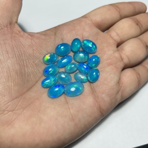 Ethiopian Natural Blue Opal Pryba Color Precious Fire Oval Cut Loose Gemstone Cabochon October Birthstone Gift Hasnain Gems - Product Image 6