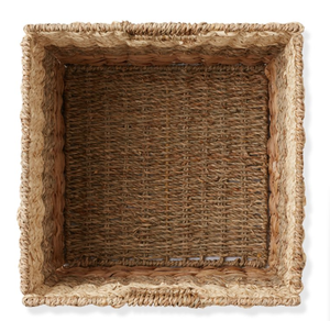 Cesta de Almacenamiento Cuadrada de Mimbre con Asas para Sala de Estar, Organizador Hecho a Mano de Estilo Bohemio - Product Image 5