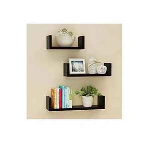 Modern Intersecting Cube Wooden Floating Shelf Wall Mount Black White Multi Tier Storage Ledge <b>Shadow</b> <b>Box</b> Display Rack - Product Image 5