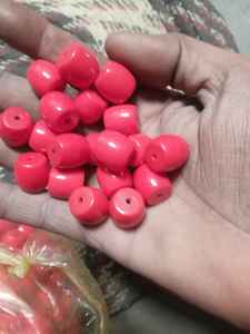 Grandes perles rondes en verre épais pour la fabrication de bijoux, perles intercalaires rouges en vrac en boîte pour la création de colliers et de bracelets - Product Image 4