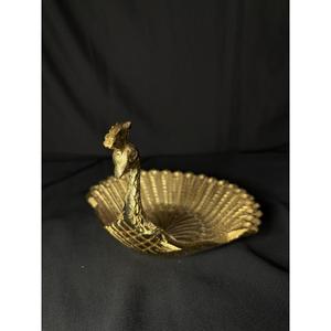 Bandeja de Almacenamiento con Forma de Pavo Real Dorado Antiguo, Perfecta para Decoración de Hogar de Lujo, Colección Vintage Hecha a Mano, Arte en Aluminio - Product Image 4